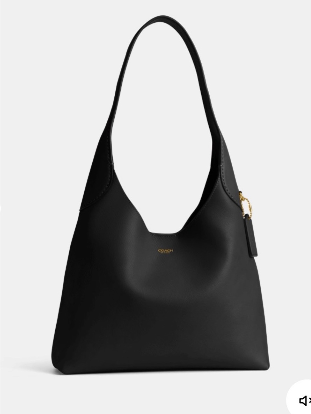 Coach brooklyn 28 Black Leather Shoulder Hobo with Gold Accent